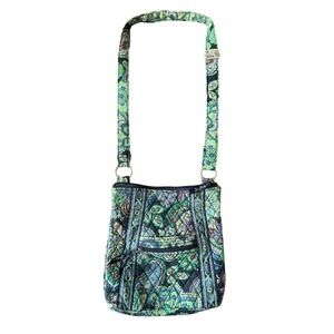 Vera Bradley Crossbody Bag Green Quilted‎ Floral Purse Whimsical Granola Forest